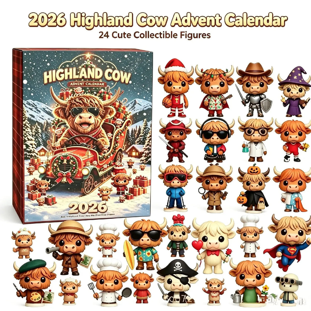 Highland cow advent calendar 2026
