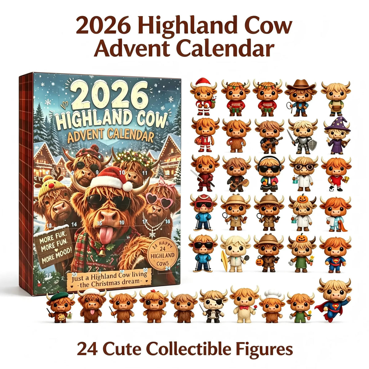 Highland cow advent calendar 2026